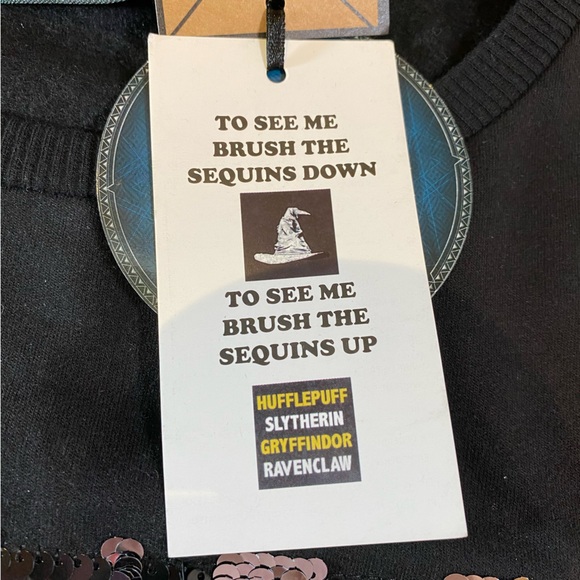 NWT Harry Potter Disney Sequin Magic Crew Neck Black Sweater Size XL - Picture 11 of 15